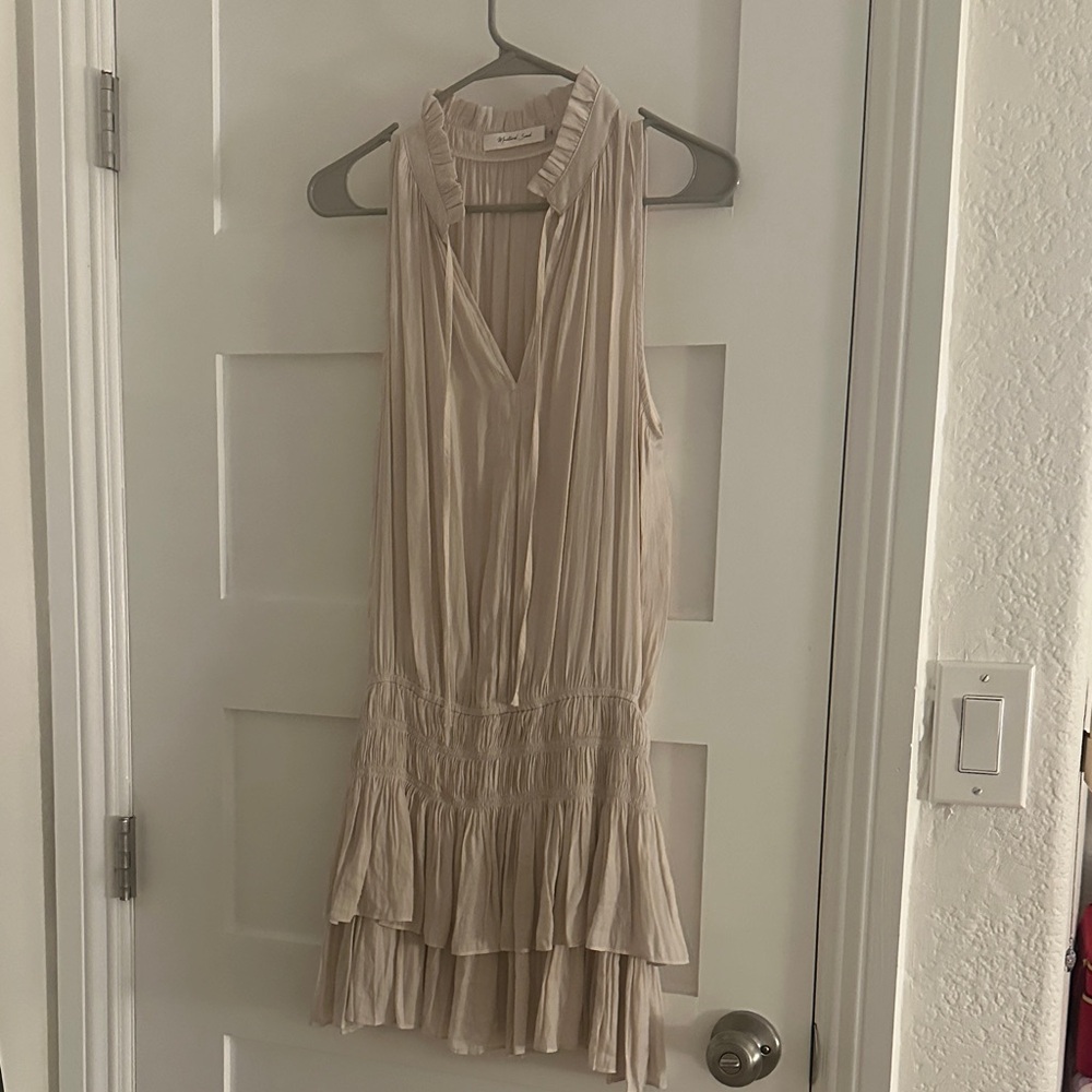 Michael Stars Cream Ruffled Mini Dress
